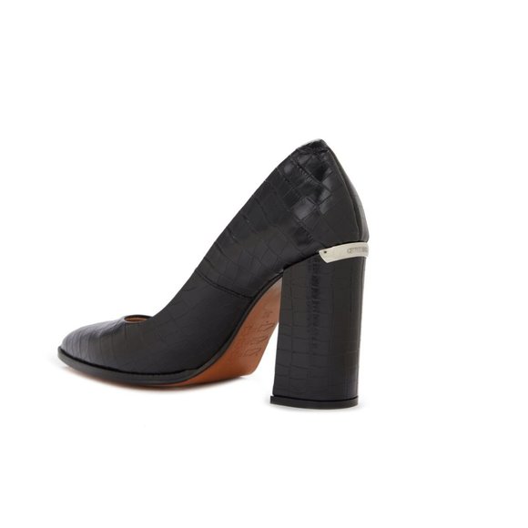 High heels, Leather, Shoes, Black, Crocodile skin pattern, just shoes - Picture 5 of 12